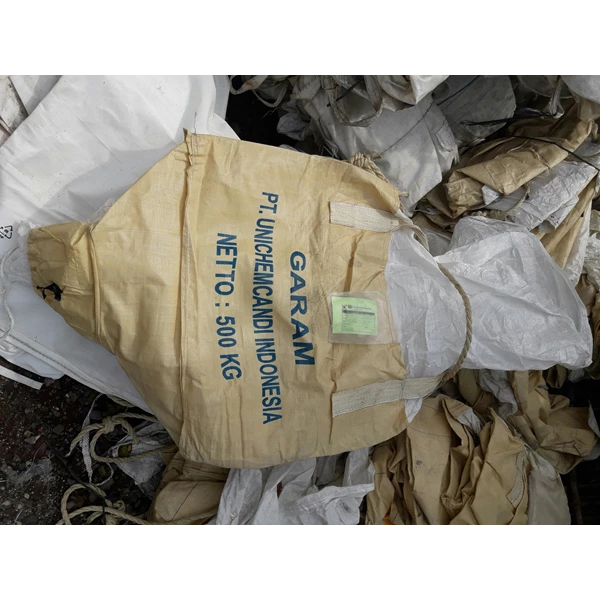 Jumbo bag 500 kg bekas garam kondisi bersih atas bawah corong uk 90 x 80 
